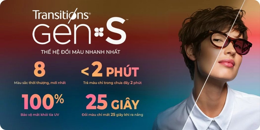 Tròng kính đổi màu Transitions Gen-S