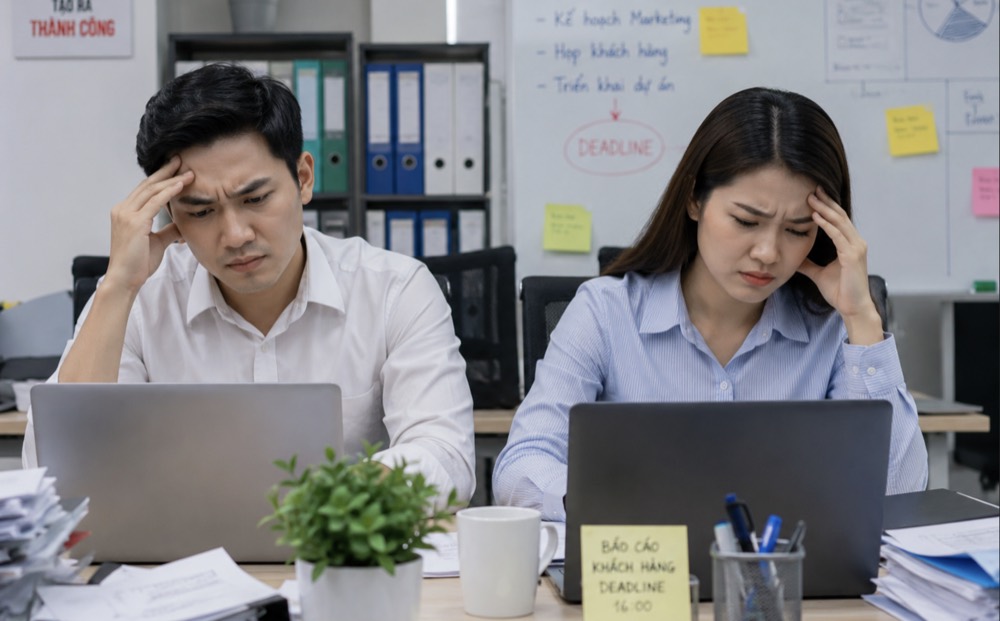 Nhân viên văn phòng nhức đầu vì kính sai độ